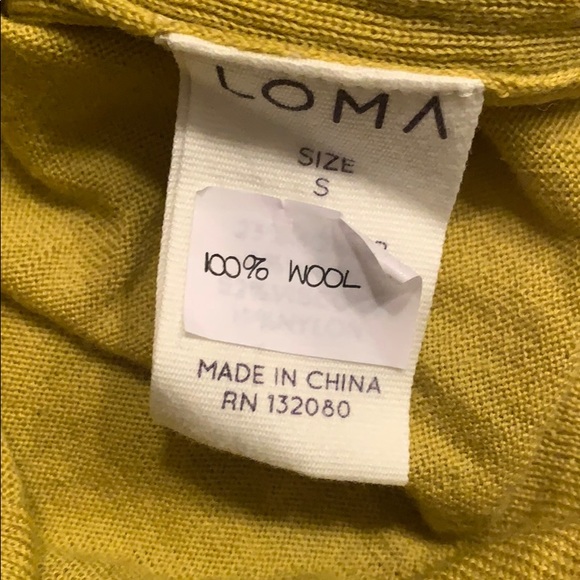 LOMA LONDON Chartreuse Colorblock V Neck Sweater - Picture 7 of 8